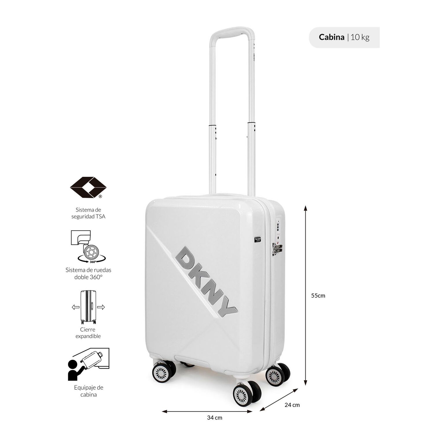 Pack 2 Maletas S 10kg + L 23kg Donna Karan Your Call Blanca Dkny image number 2.0