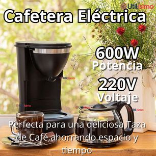 Cafetera El&eacute;ctrica 6 Tazas 600w De Potencia Con Filtro Reutilizable
