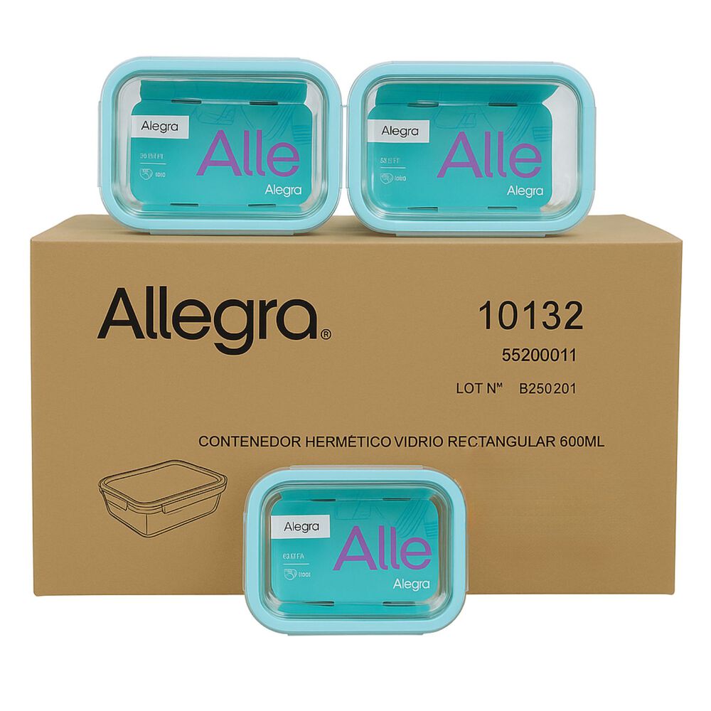 Set 36 Contenedores Hermetico Rectangular 600ml Allegra image number 0.0
