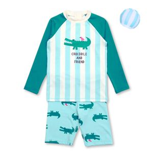 Traje De Ba&ntilde;o 3 Piezas Manga Larga Ni&ntilde;o Jump Kids Cocodrilo
