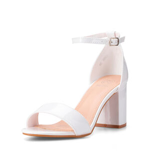 Sandalia Casual Taco Alto Blanca Mujer Weide Gh80