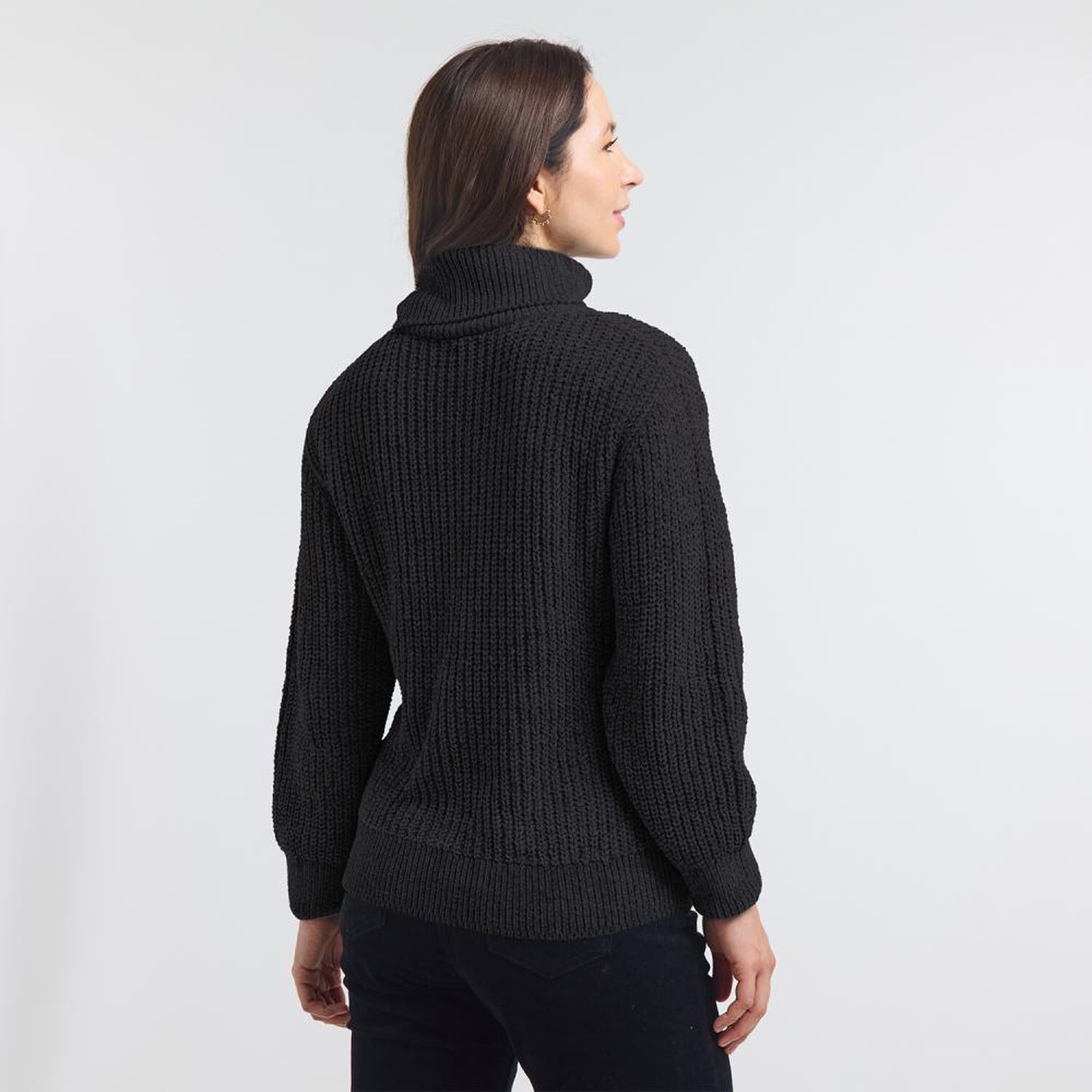 Sweater Trenzado Con Aplicaci&oacute;n Lurex Cuello Alto Mujer Geeps image number 1.0