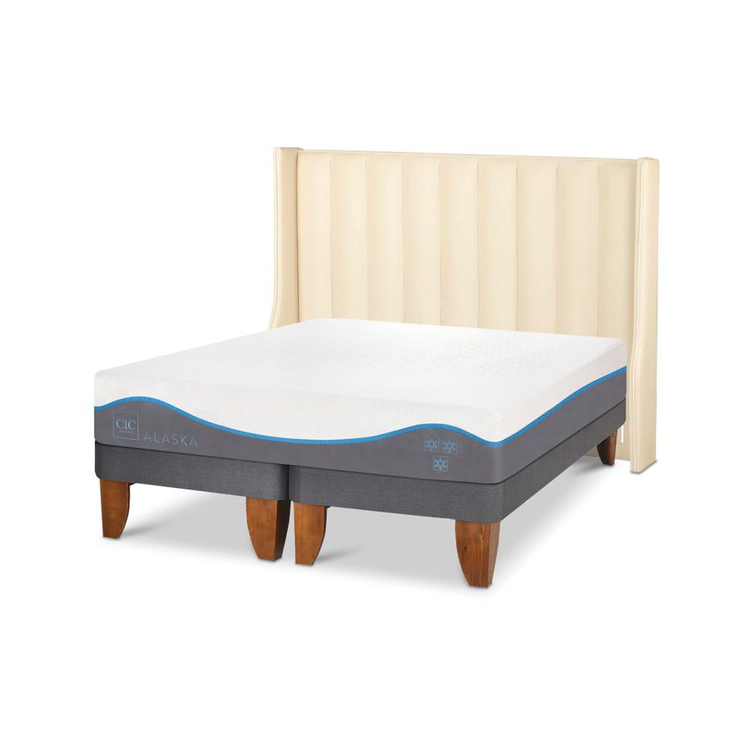 Cama Europea Cic Alaska / King / Base Dividida + Respaldo image number 4.0