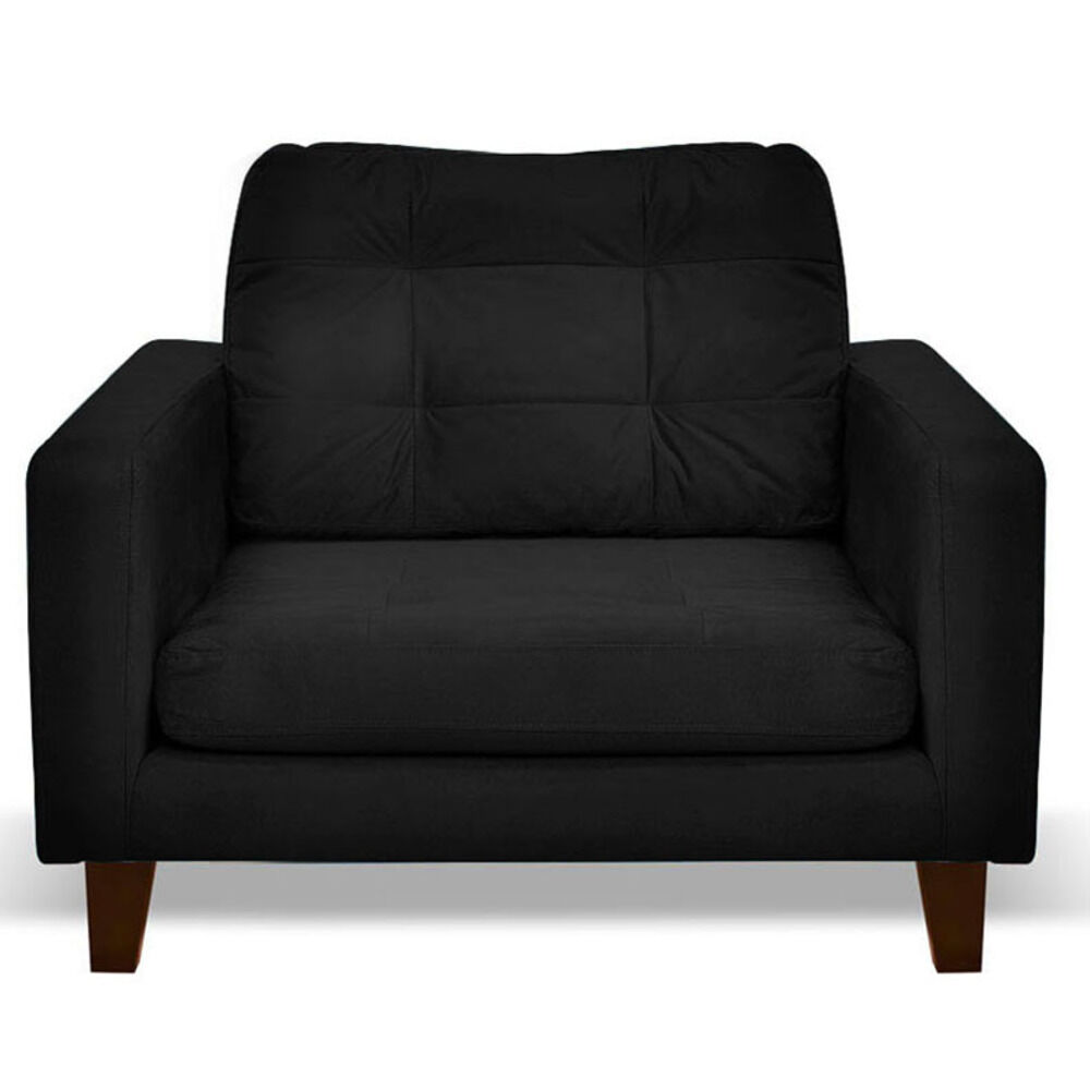 Sofa Napoles 1 Cuerpo Tela Velvet Negro image number 0.0