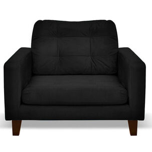 Sofa Napoles 1 Cuerpo Tela Velvet Negro