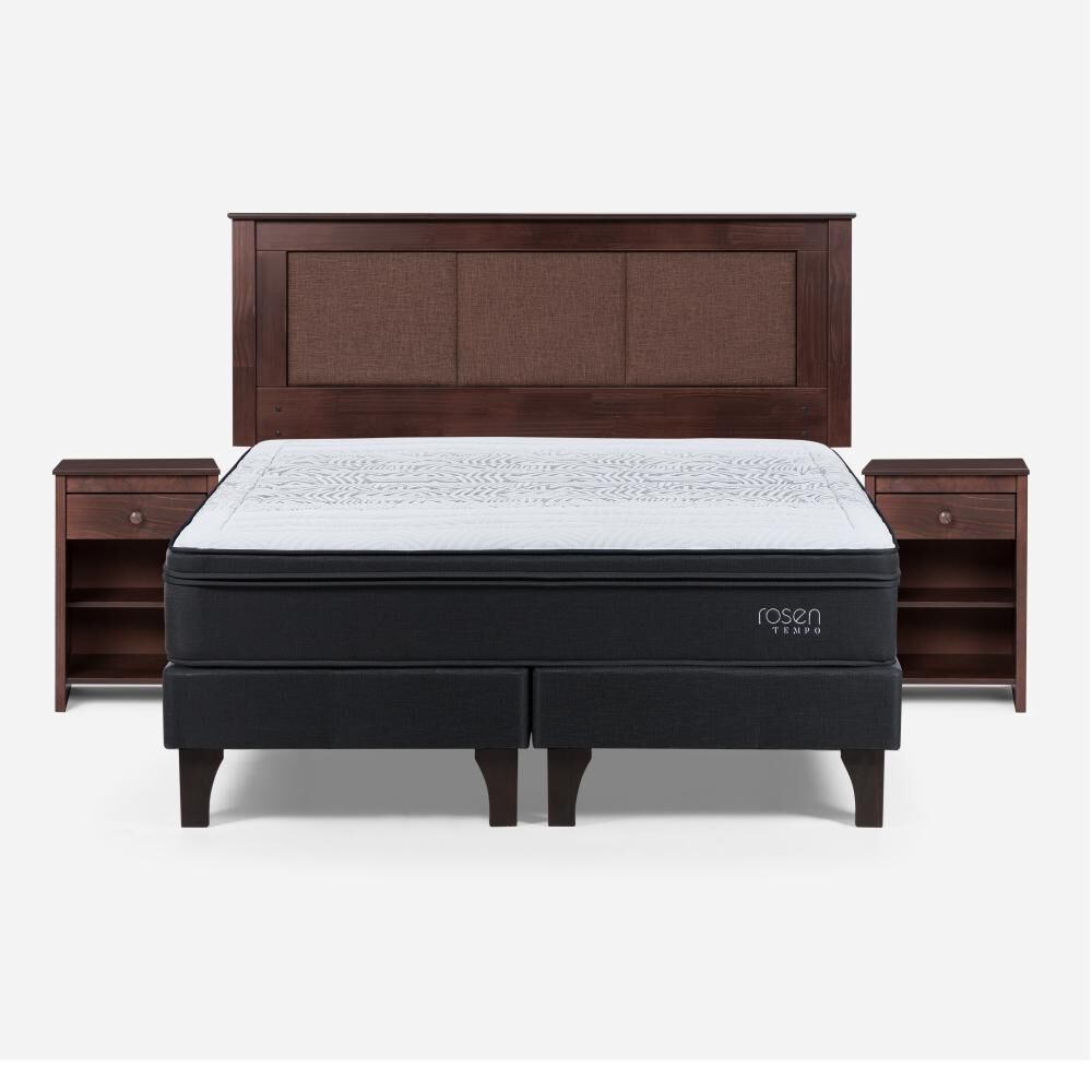 Cama Europea Rosen Tempo / 2 Plazas / Base Dividida + Set De Maderas Rachel image number 0.0