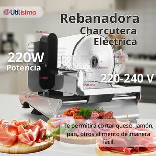Rebanadora Cortadora Fiambre Carne El&eacute;ctrica Raf Color Plateado