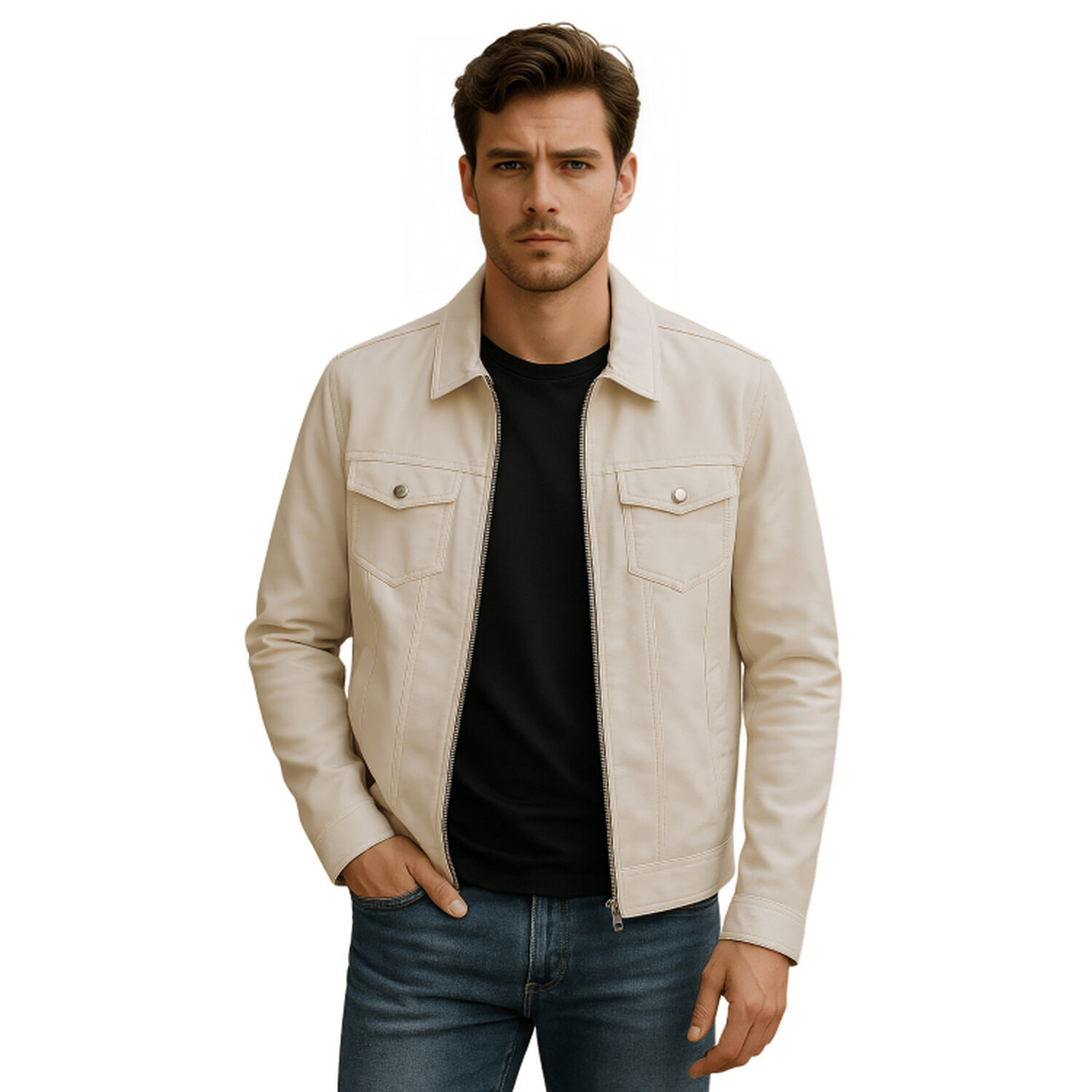 Chaqueta Ecocuero Clasica Hombre Verona image number 0.0