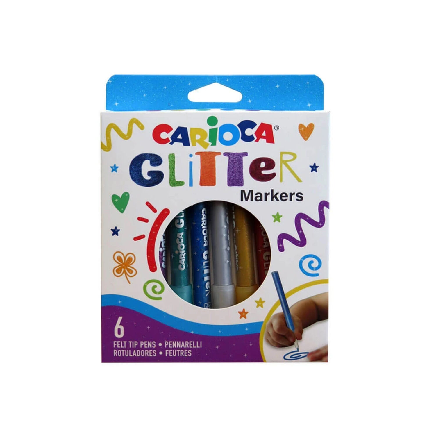 Marcador Glitter 6 Colores Tinta A Base De Agua - Ps image number 0.0