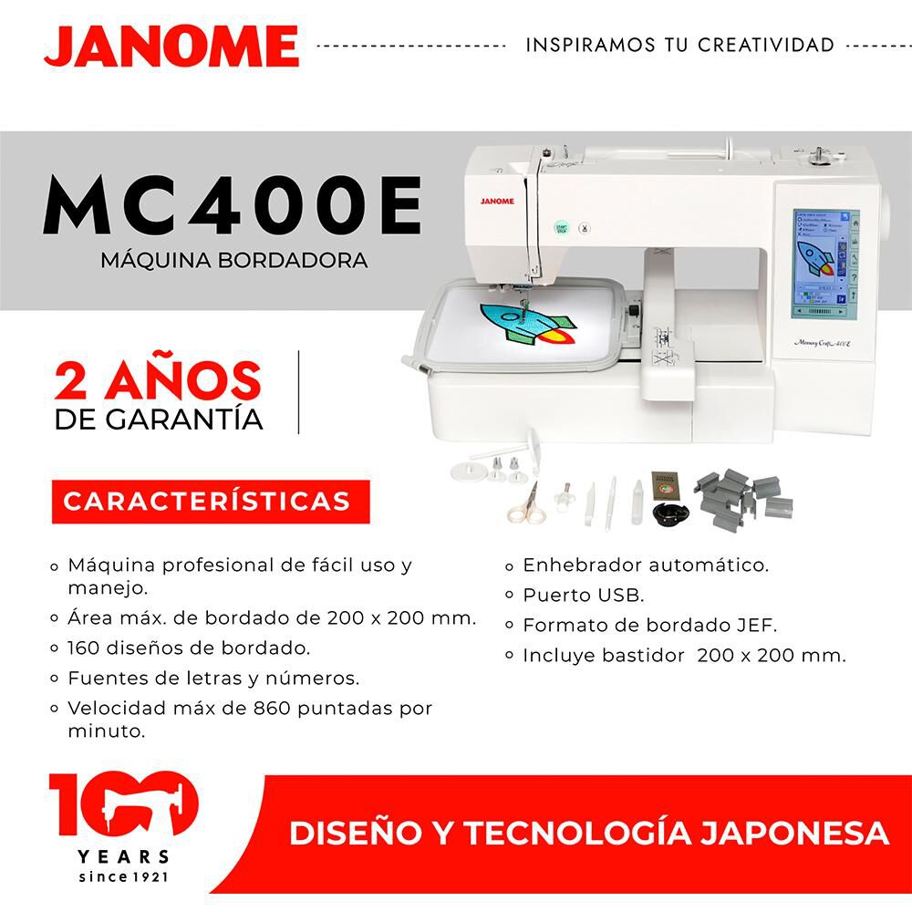 Máquina Bordadora Janome MC400E image number 5.0