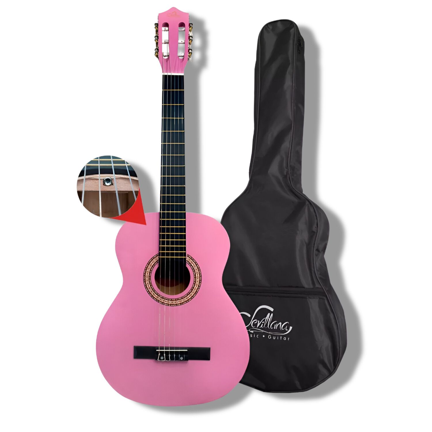 Guitarra Cl&aacute;sica Sevillana Rosada 30&rdquo; Con Alma + Funda 8457 image number 2.0