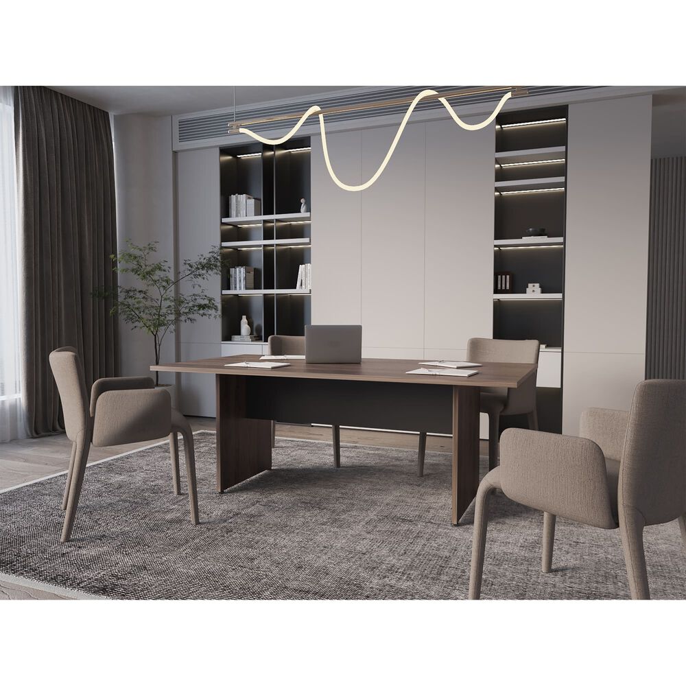 Mesa De Reunion 75x200x100 Cm Fm-054n - Negro Y Cafe Oscuro image number 6.0