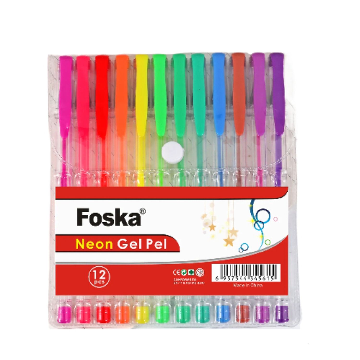 Bol&iacute;grafo De Gel Ne&oacute;n 12 Colores Rh2006 Foska image number 0.0