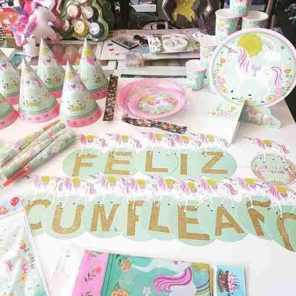 Set Cotillón Cumpleaños Unicornio 10 Niños Kawaii Rosado Tur image number 1.0