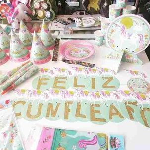 Set Cotillón Cumpleaños Unicornio 10 Niños Kawaii Rosado Tur