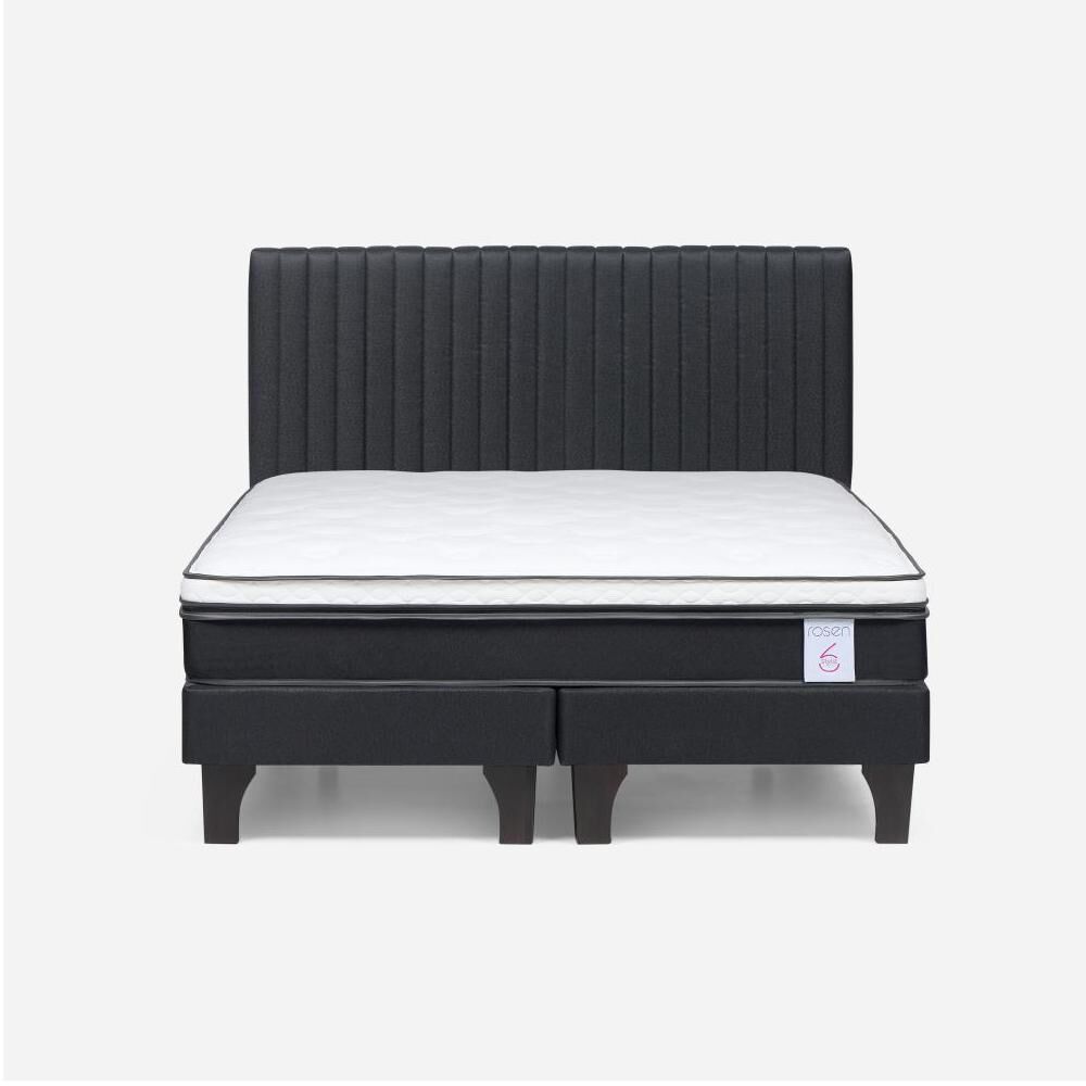 Cama Europea Rosen New Style 6 / 2 Plazas / Base Dividida + Respaldo image number 0.0