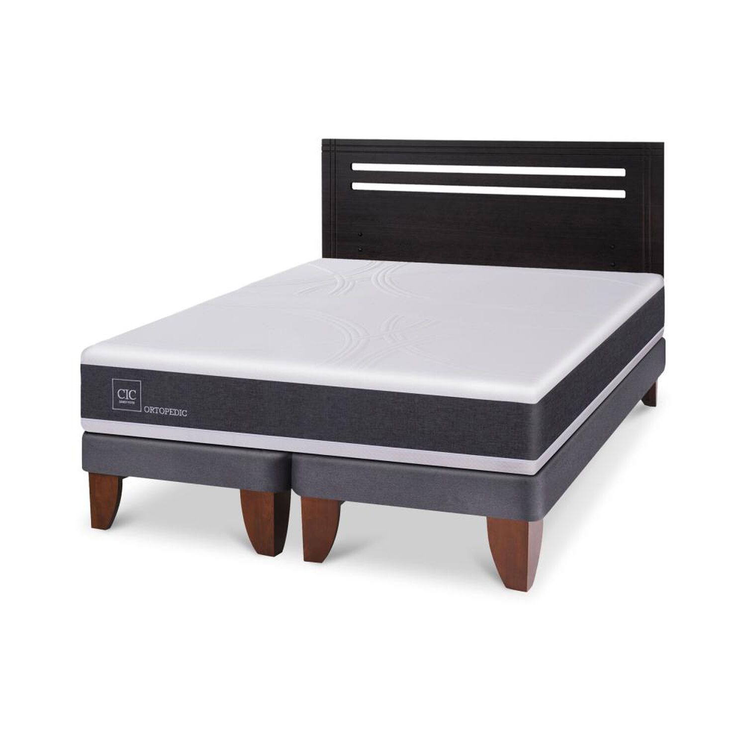 Cama Europea Cic Ortopedic / 2 Plazas / Base Dividida + Respaldo image number 4.0
