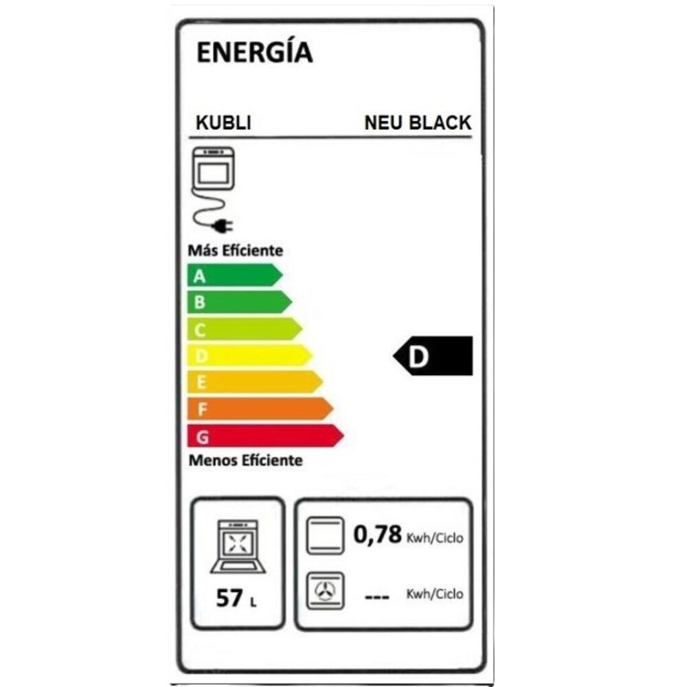 Horno Empotrado Neu Black 60 Lts Kubli image number 6.0