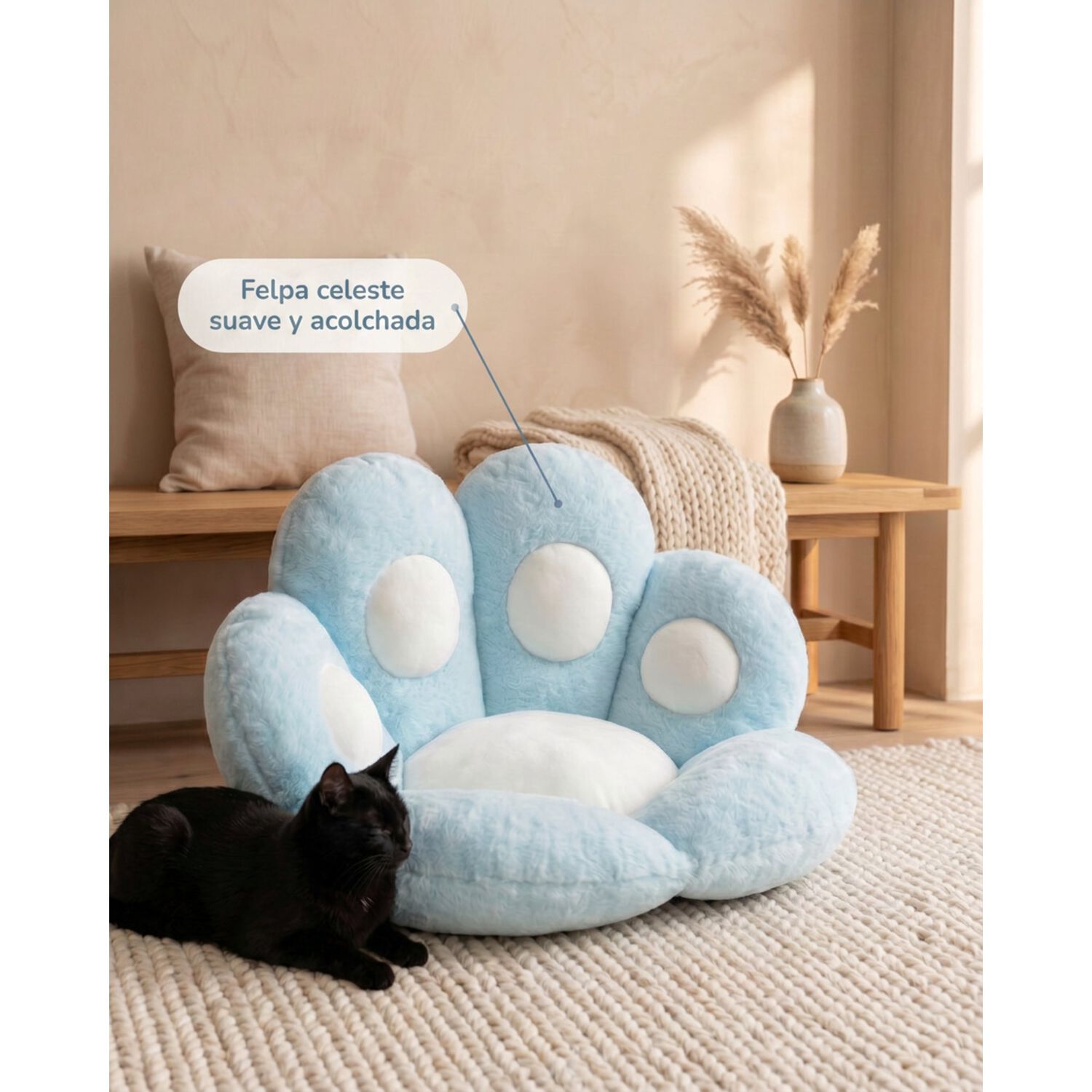 Coj&iacute;n Almohada Mano De Gatito Suave 70x61 image number 27.0