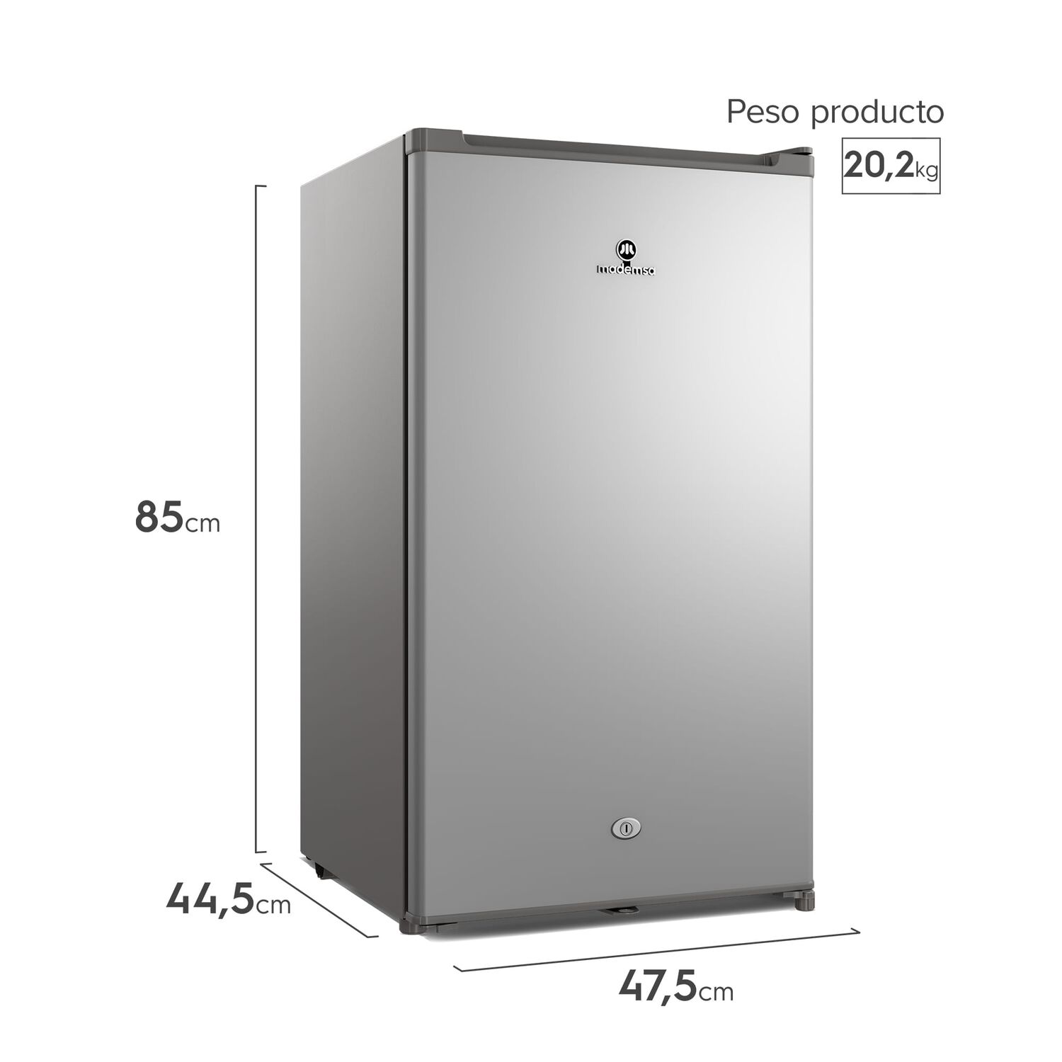 Frigobar 90l Fr&iacute;o Directo Con Llave Y Luz Led Mmb90s Silver image number 1.0
