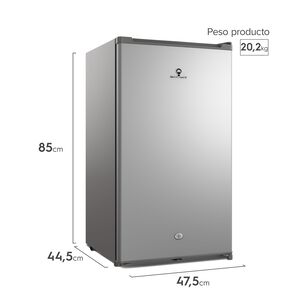 Frigobar 90l Fr&iacute;o Directo Con Llave Y Luz Led Mmb90s Silver