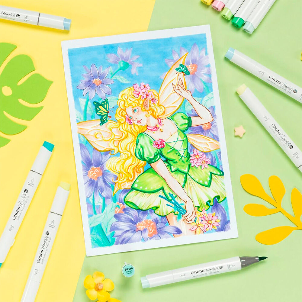 Ohuhu 24 Marcadores De Alcohol Pincel Supreme Y Biselada image number 7.0