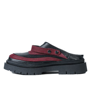 Zapato Cuero Mule Adri&aacute;tico Rojo Negro Landazuri