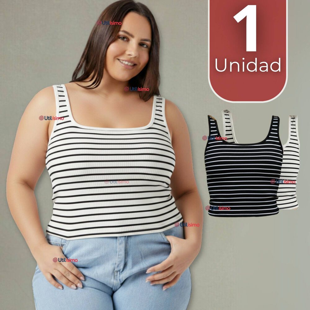 Camiseta Rayas 100% Algodón Básica Lisa Elástica Mujer Colores Surtidos image number 0.0