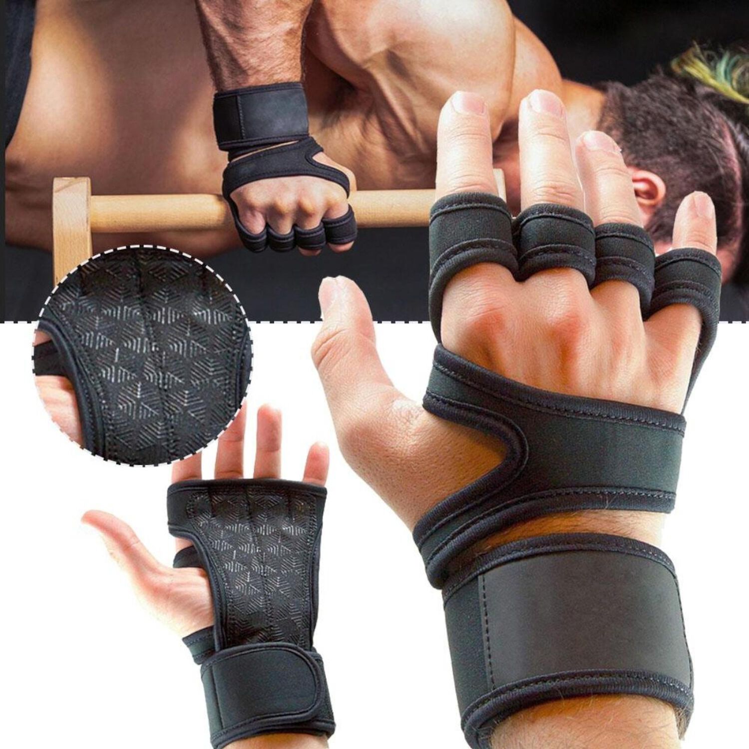 Guantes Calleras Para Pesas Soporte Mu&ntilde;ecas Gym Crossfit image number 3.0