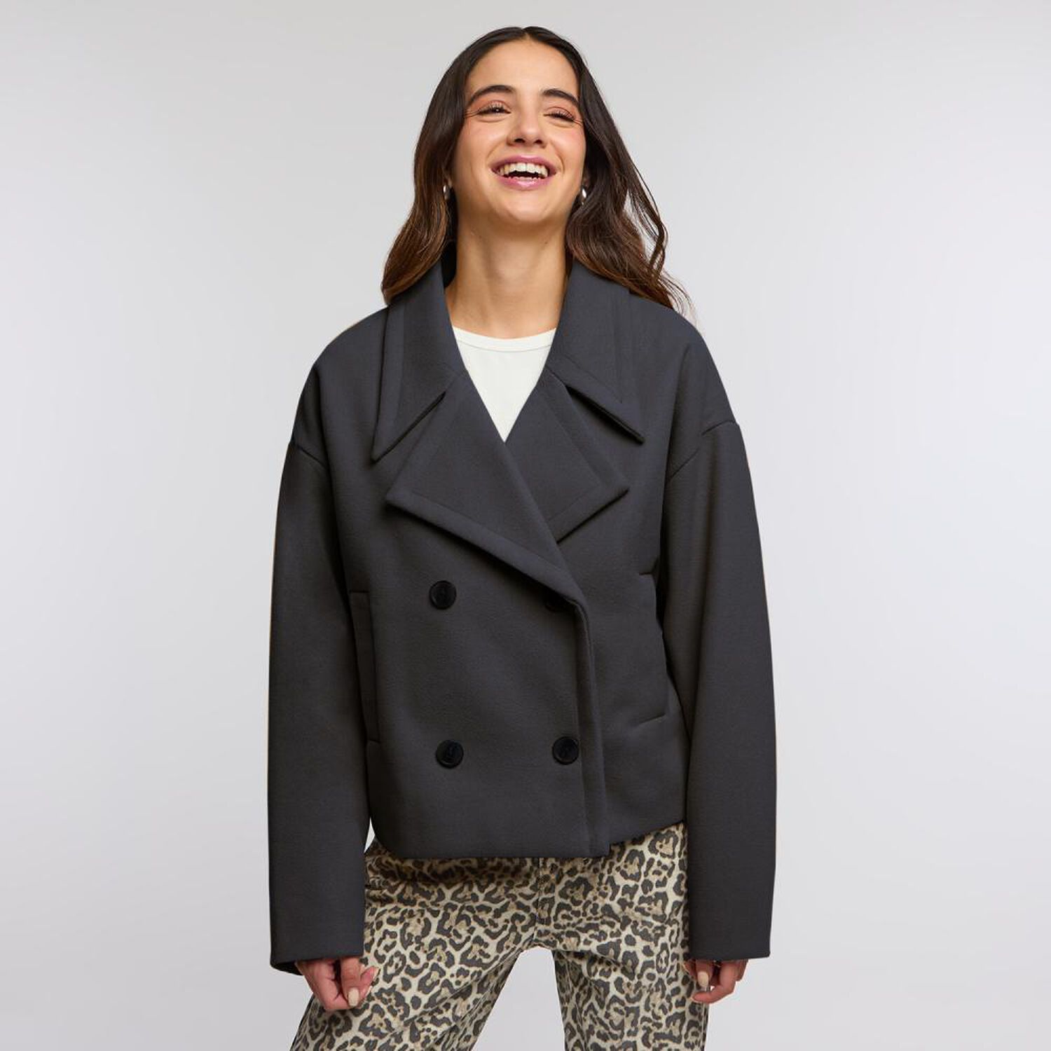 Chaqueta Cruzada Con Botones Cuello Solapa Mujer Freedom image number 0.0