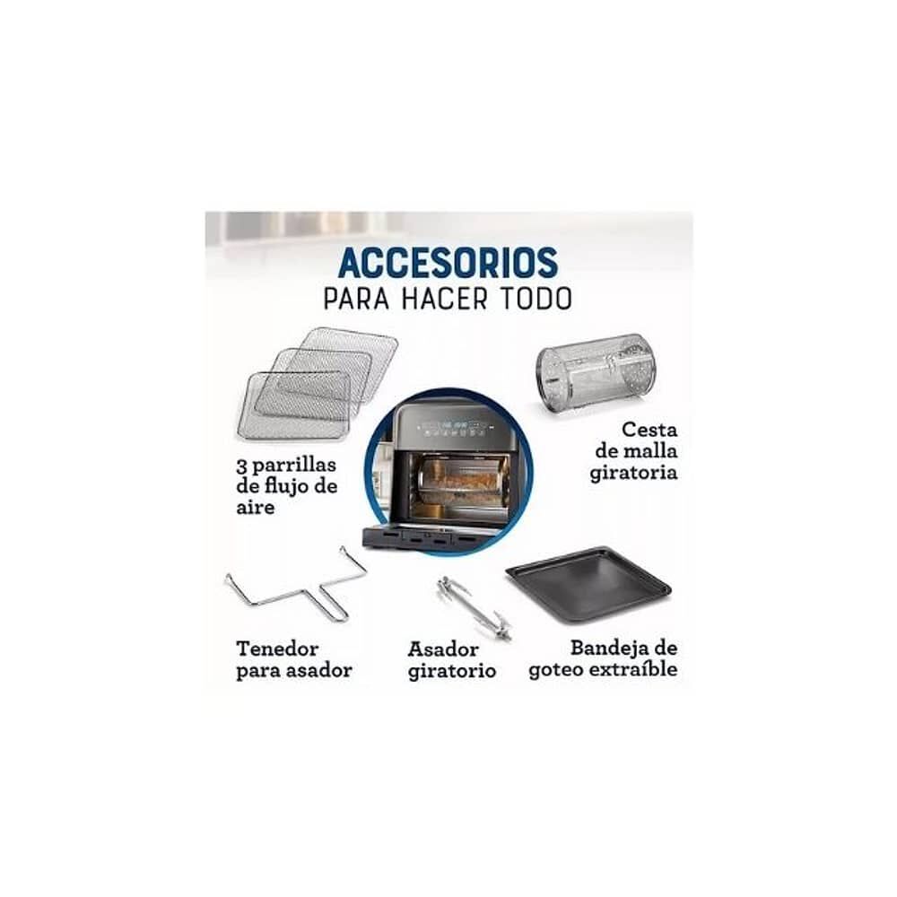 S&uacute;per Freidora De Aire Oster 10 Litros Ckstafov3 Color Negro 220v Multifuncional image number 7.0