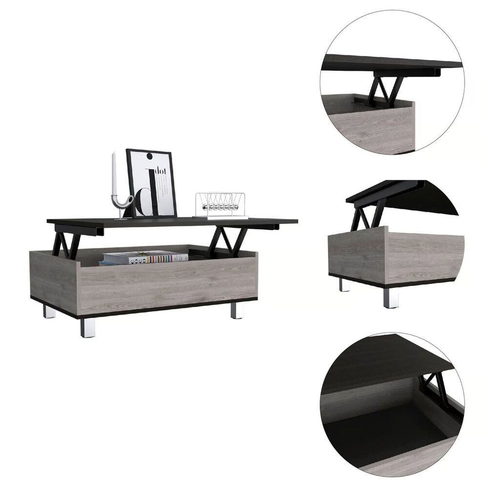 Mesa De Centro Extensible Fm-002g Gris Y Negro image number 4.0