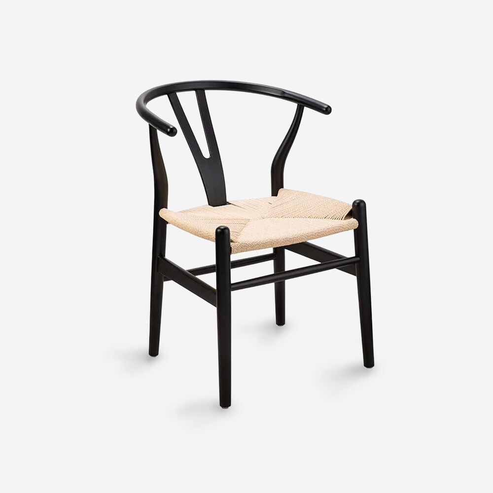 Silla De Comedor Wishbone Madera Negra image number 0.0