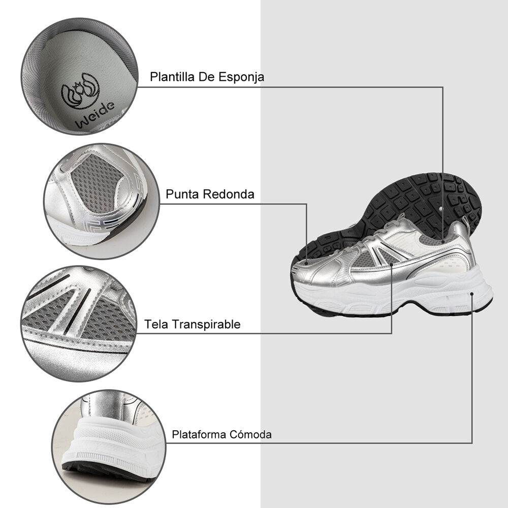 Zapatilla Deportiva De Malla Mujer Plataforma Weide Sl11 image number 5.0