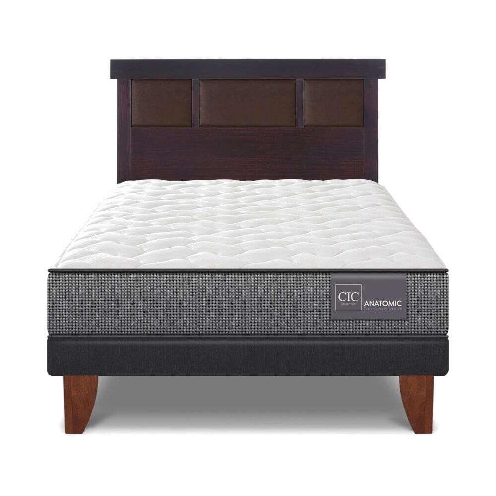 Cama Europea Cic Anatomic / 1.5 Plazas / Base Normal + Respaldo image number 0.0