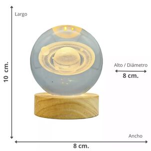 Luz Nocturna Luz De Cristal Esfera Planeta Saturno