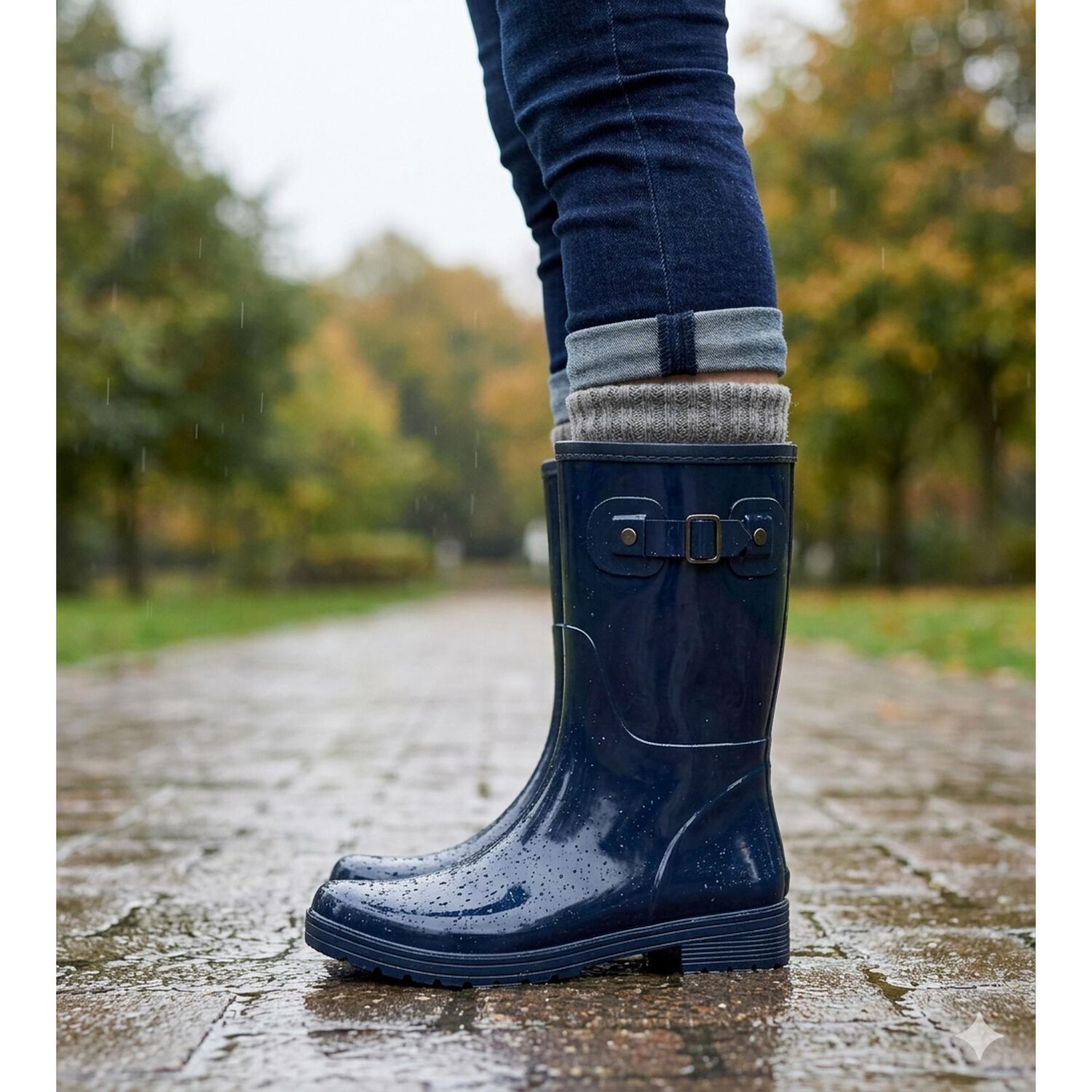 Bota De Agua Con Polar Cressida Azul Alquimia image number 4.0