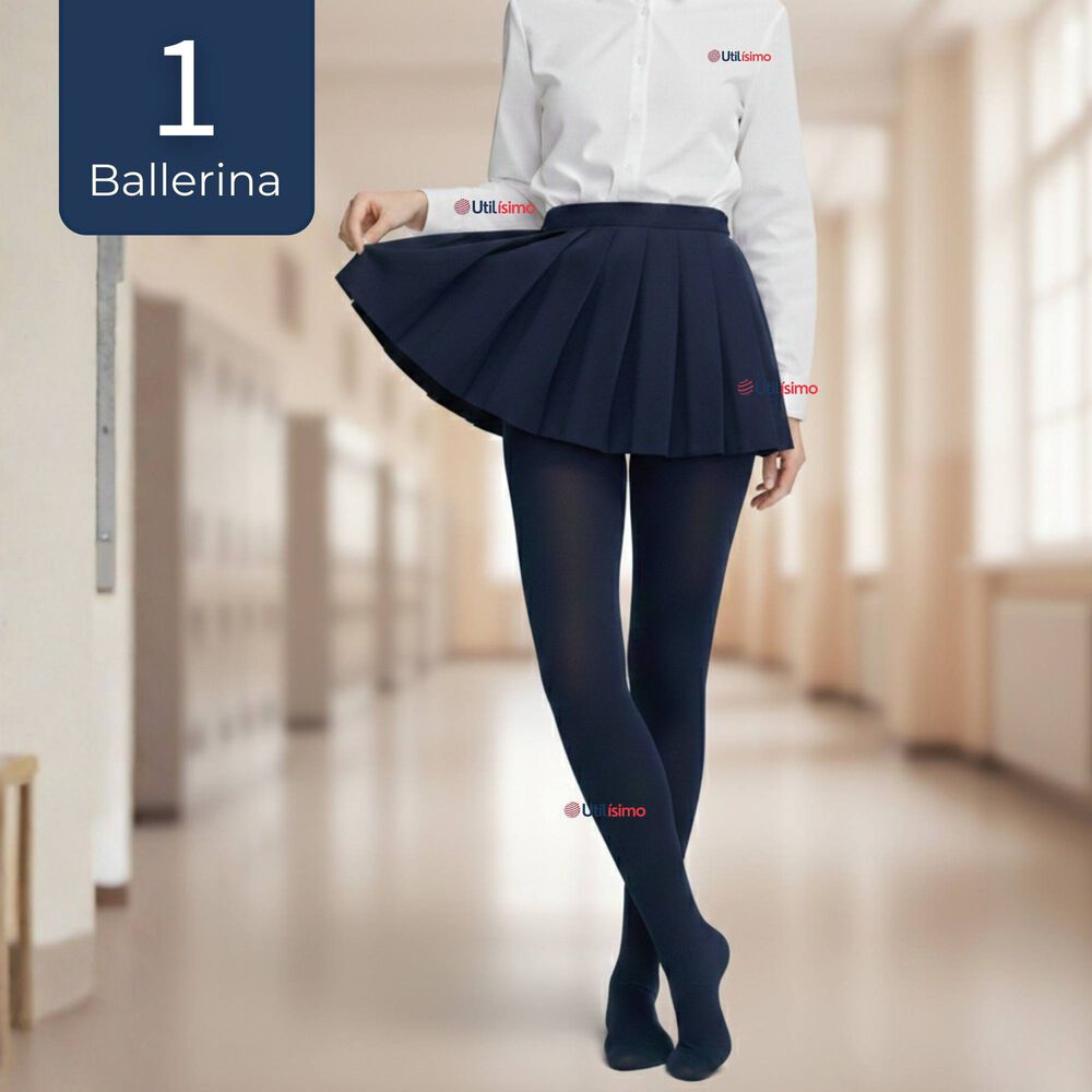 Panty Ballerinas Escolares Ni&ntilde;a Algod&oacute;n Azul image number 0.0