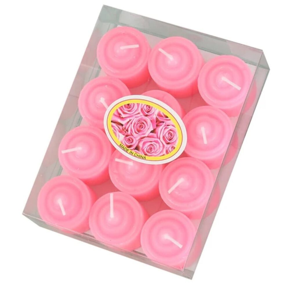 Pack De 12 Velas Rosadas Aromaticas 3.5 X 3.5 Cm image number 0.0