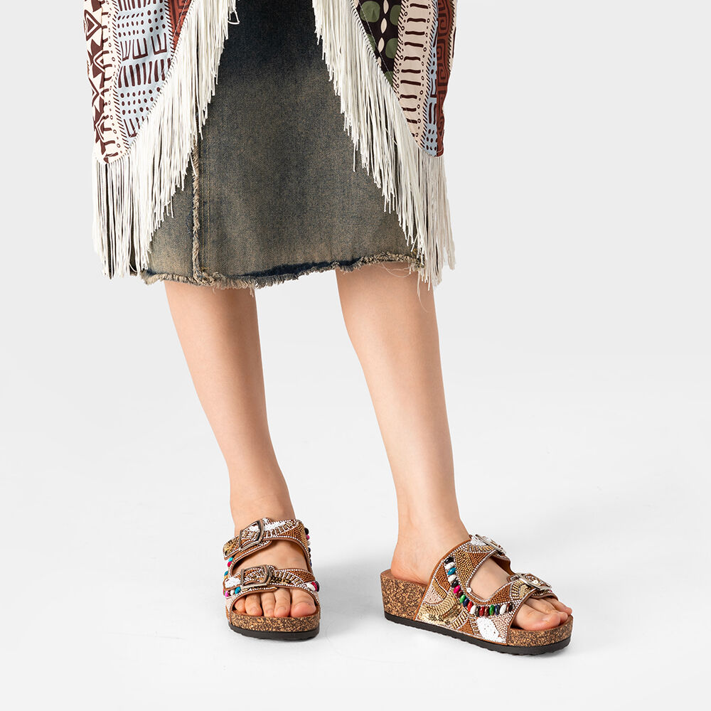 Sandalias Chalas Mujer Vintage Confort Pedrería Weide Gh136 image number 2.0