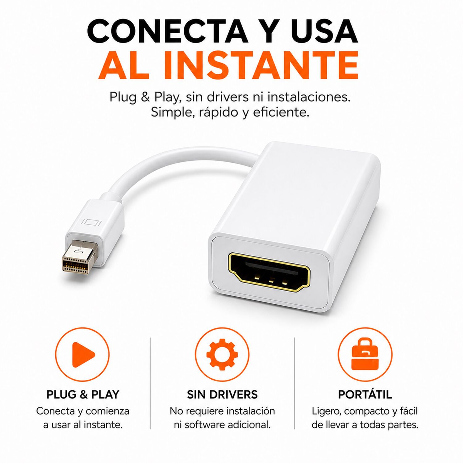 Adaptador Mini Dp A Hdmi Para Macbook Pro Air 1080p image number 4.0