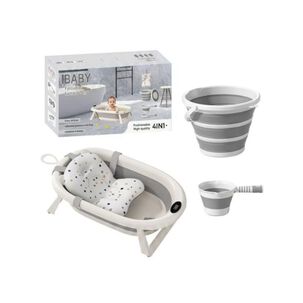 Ba&ntilde;era Tina Plegable Guagua Coj&iacute;n Term&oacute;metro Kit 4 En 1
