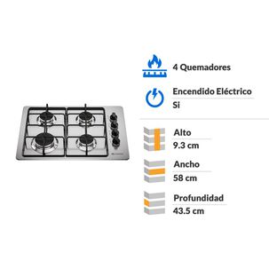 Encimera A Gas Mademsa Km4nx / 4 Quemadores