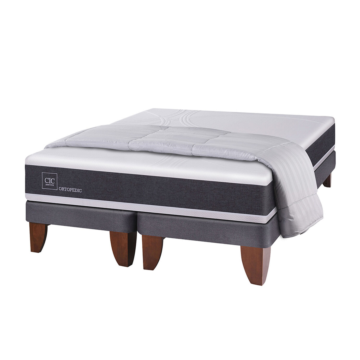 Cama Europea Cic Ortopedic / 2 Plazas / Base Dividida + Textil image number 0.0
