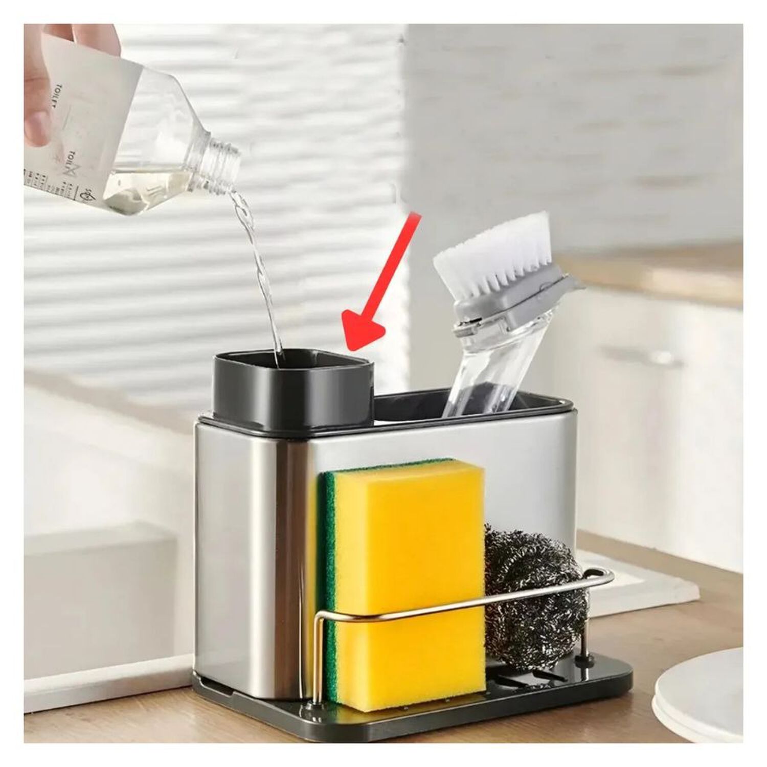 Organizador De Cocina Acero Inoxidable Dispensador Jab&oacute;n image number 4.0