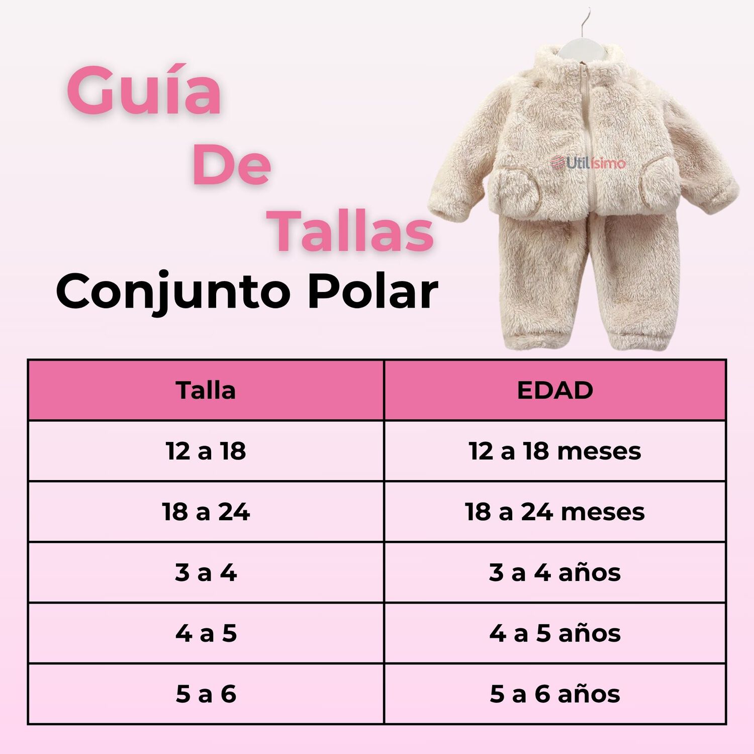 Conjunto Frizado Polar 2 Piezas Ni&ntilde;a Blanco image number 2.0
