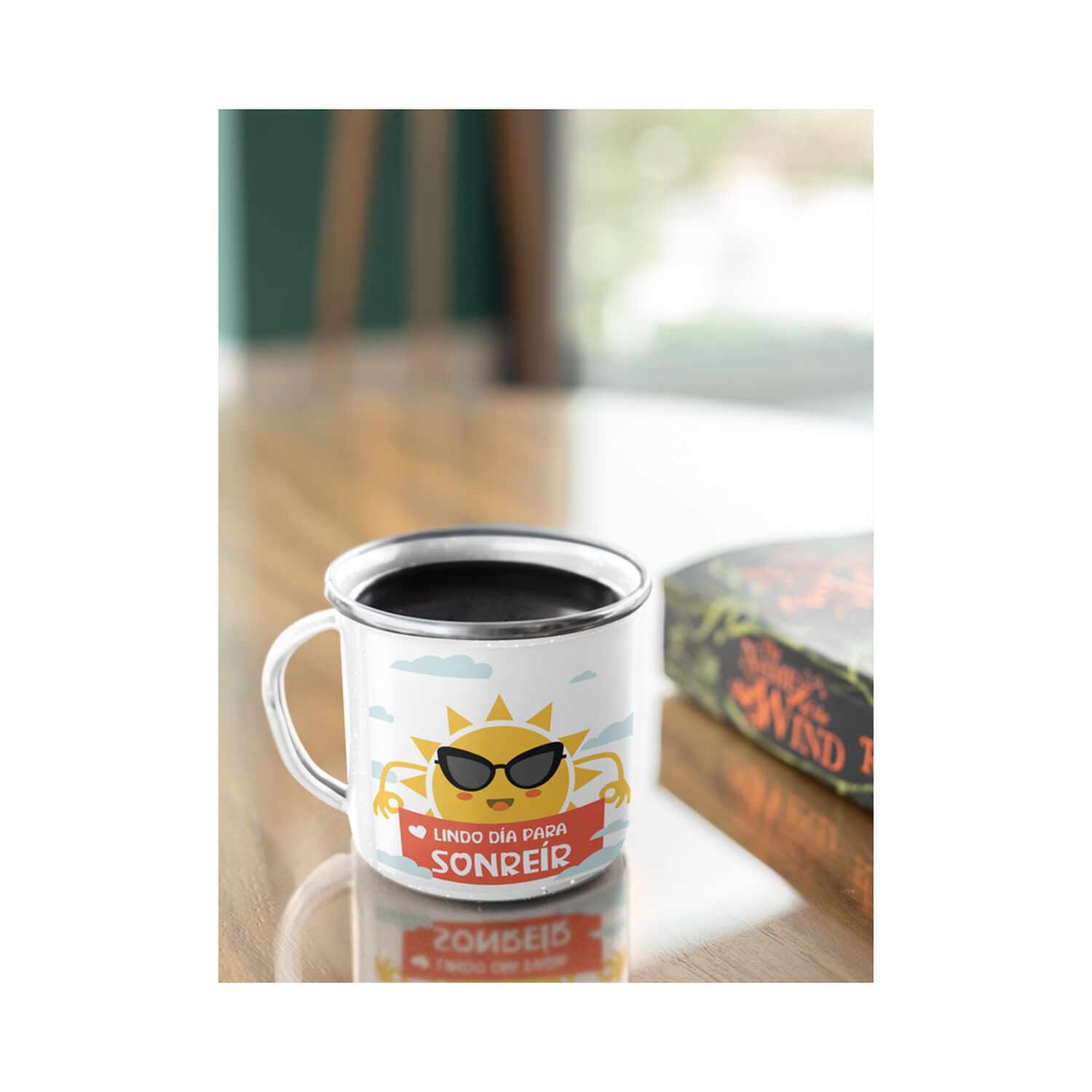 Taza Enlozada Lechera Lindo D&iacute;a Para Sonreir Motivacional image number 1.0