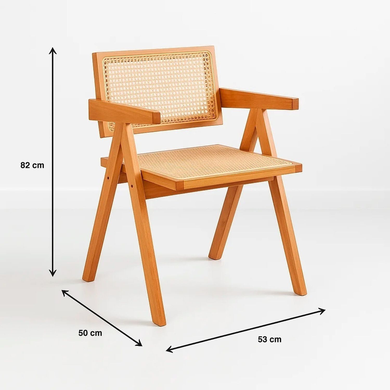 Silla Sitial Butaca Chandigarh Madera Rattan Natural image number 3.0