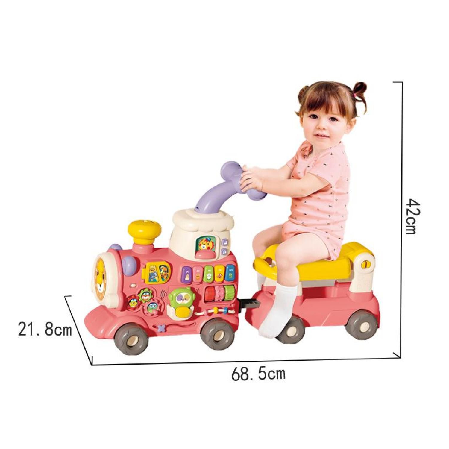 Juguete Tren Caminador 5 En 1 Didactico Con Sonidos Rosado Infantil image number 1.0