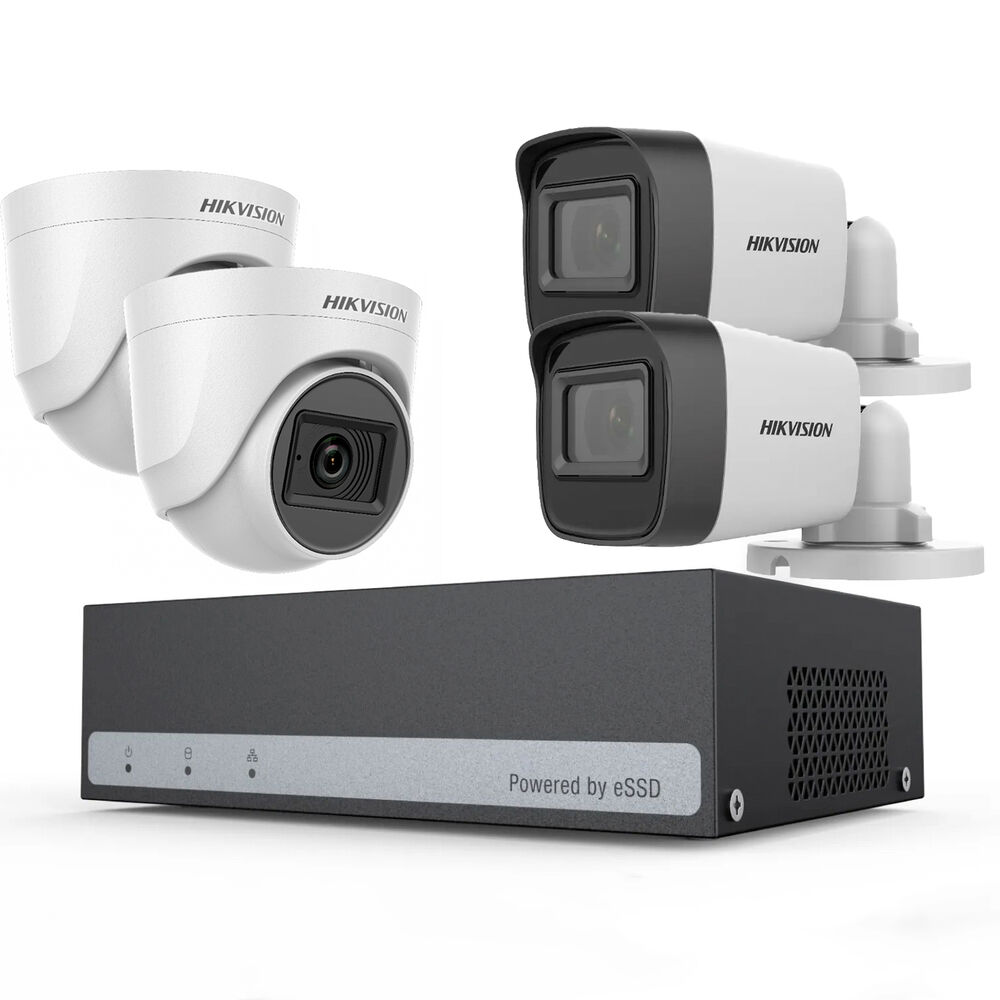 Kit De Camaras De Seguridad + Dvr 4ch Hikvision Essd 300gb image number 0.0